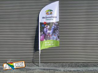 Beachflag met bedrukking